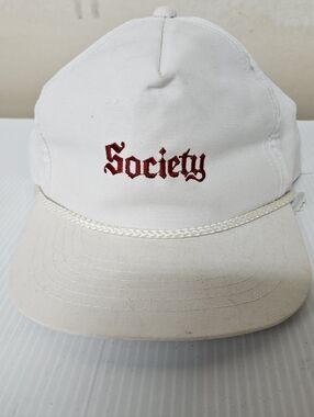 White 'Society' Rope-Detail Cap Vintage Cap0017